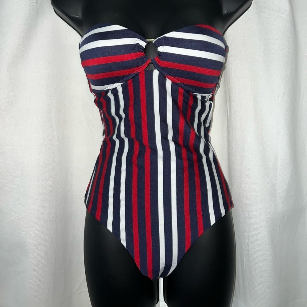 Red, white and blue swimsuit with straps, new with tags, size 4/6